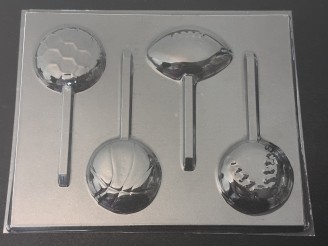 1436 Sports Balls Football Baseball Basketball Soccer Chocolate or Hard Candy Lollipop Mold